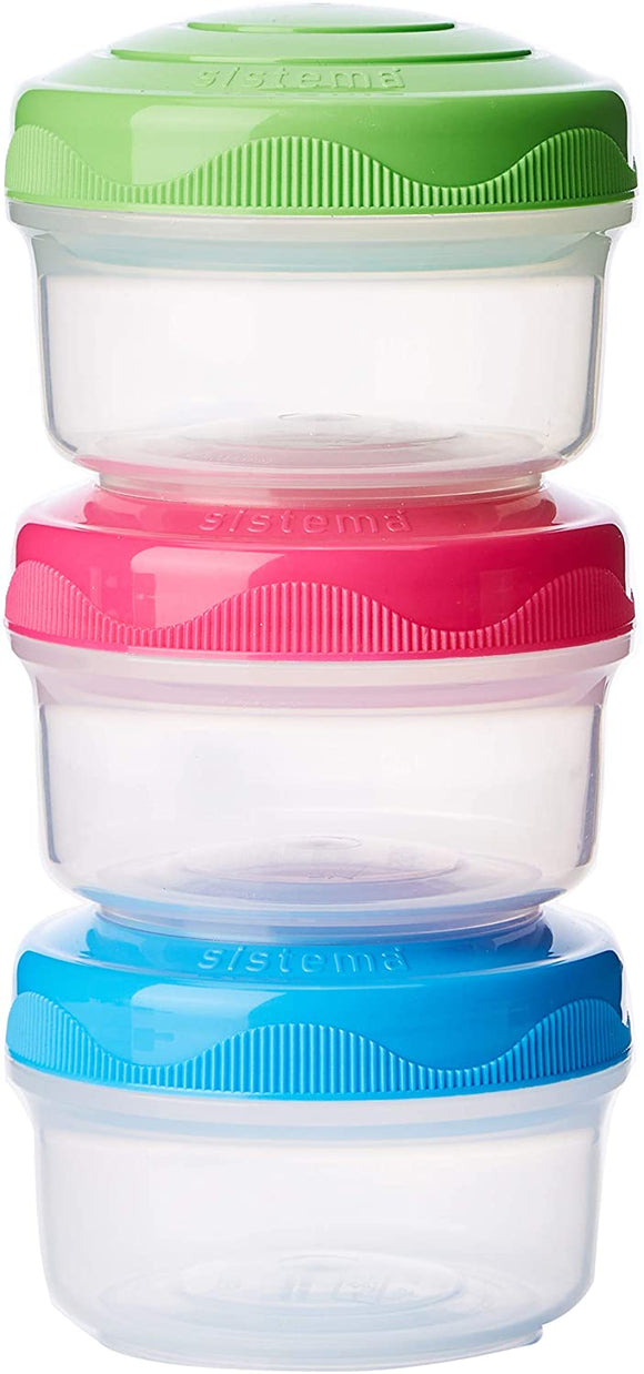 Sistema To Go Mini Bites, 130 ml - Multi-Colour, Pack of 3