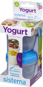 Sistema Yogurt To Go Round Containers, 150 ml - Pack of 2