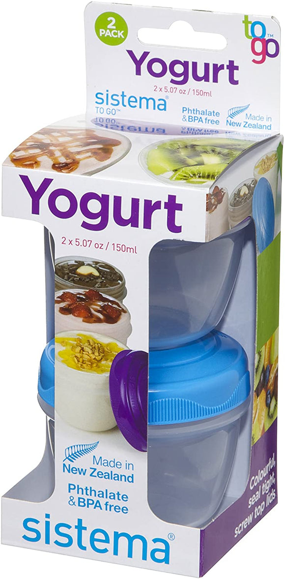 Sistema Yogurt To Go Round Containers, 150 ml - Pack of 2